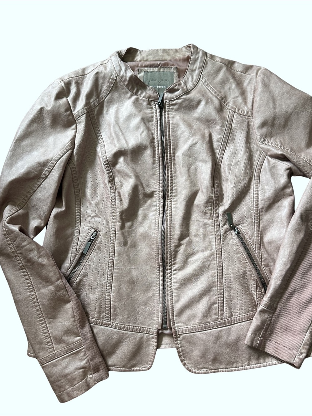 Maurices Blush Pink Faux Leather Moto Jacket